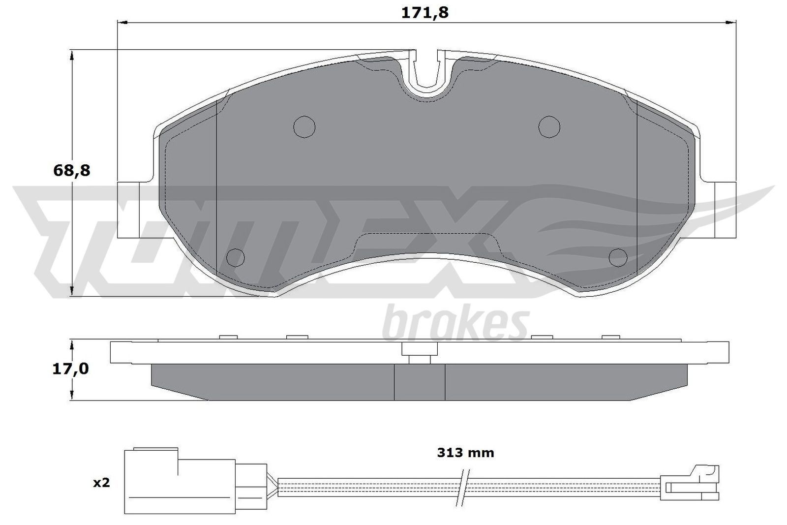 TOMEX brakes TX 16-95: Bromsbelägg framaxel