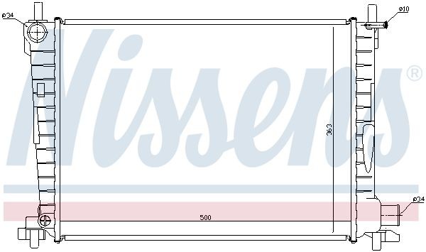 NISSENS 692919: Radiateur du moteur avec joints, sans cache, sans vase d'expansion