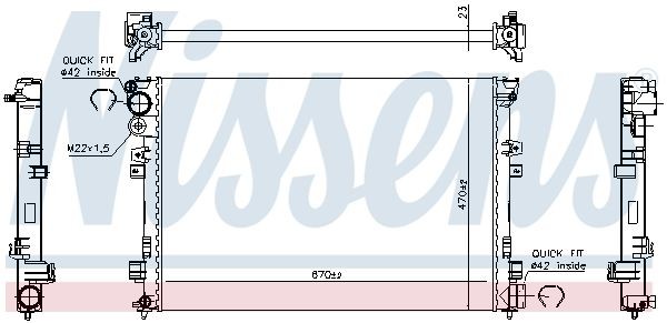 NISSENS 695079: Radiateur du moteur avec joints, sans cache, sans vase d'expansion