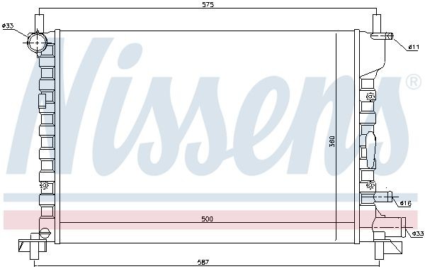 NISSENS 695819: Radiateur du moteur avec joints, sans cache, sans vase d'expansion