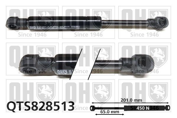 QUINTON HAZELL QTS828513: Sprężyna gazowa, pokrywa bagażnika 201[mm]