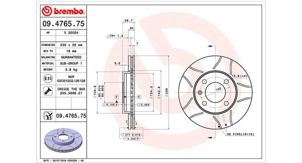 MAGNETI MARELLI 360406000905: Bremžu diski Ø: 239mm, ar iekšējo ventilāciju, Ø: 239mm, ar skrūvēm