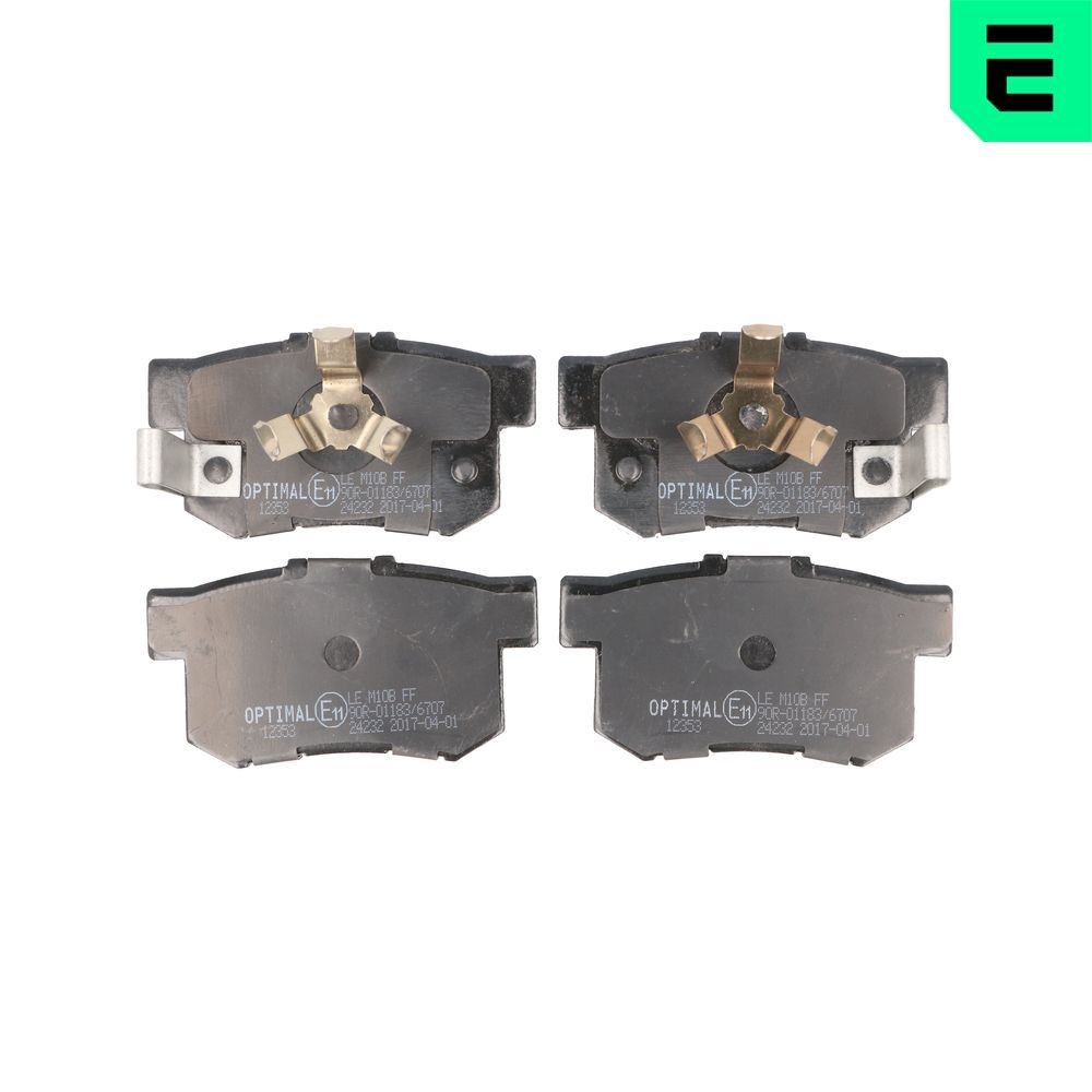 OPTIMAL BP-12353: Bromsbelägg Bakaxel, Anti-skrik-plåt