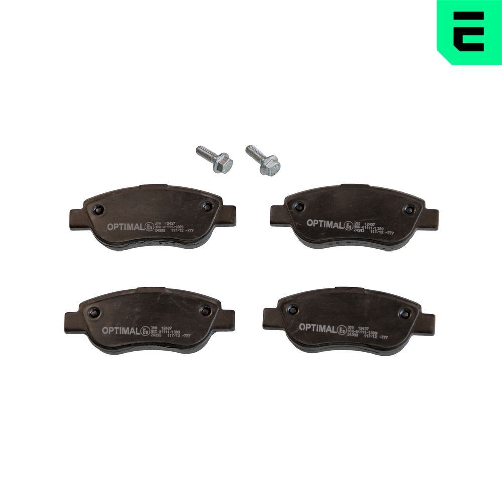 OPTIMAL BP-12437: Bremsbeläge Vorderachse, mit Bremssattelschrauben