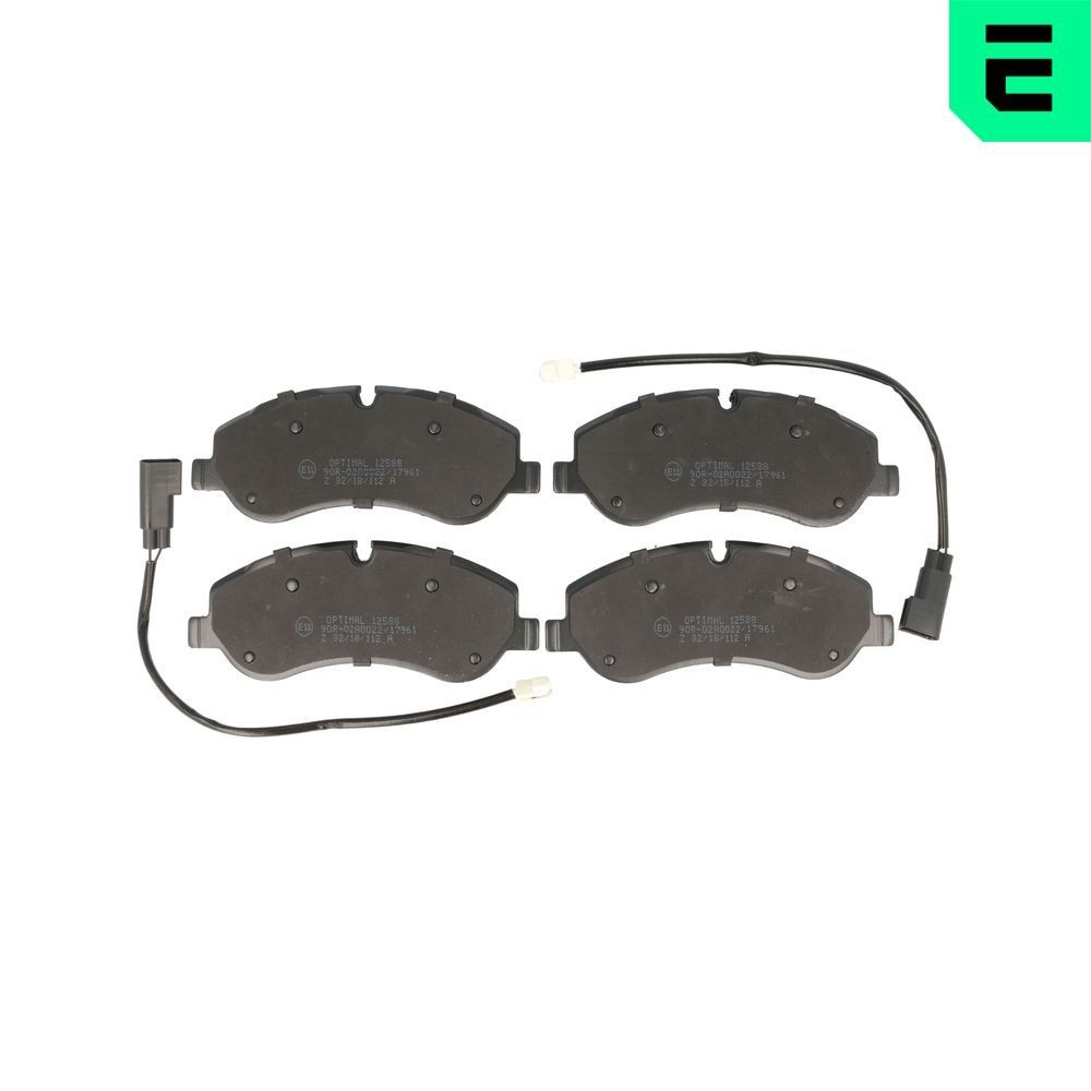 OPTIMAL BP-12588: Bromsbelägg framaxel, med tillbehör, med bromsoksskruvar