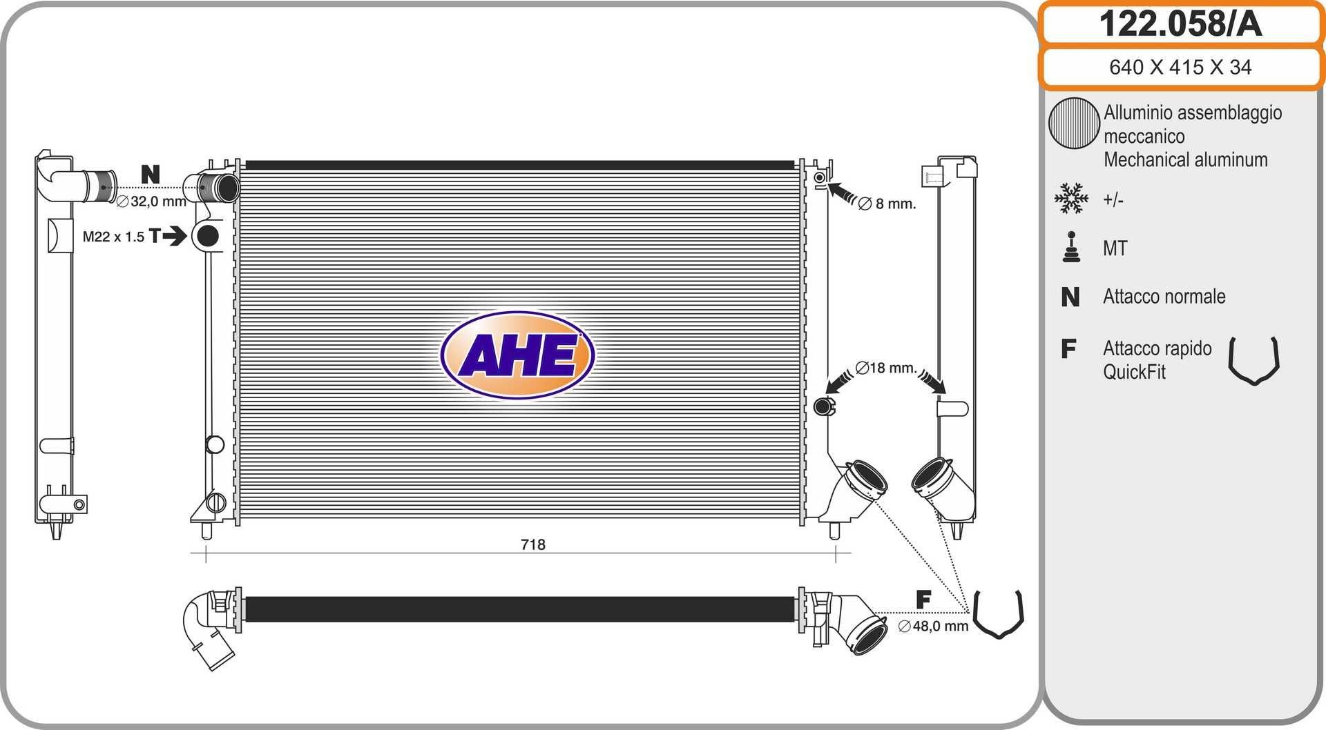 AHE 122.058/A: Radiateur du moteur