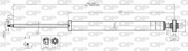 OPEN PARTS SAB8335.32: Støtdemper bakaksel, gasstrykk, teleskopstøtdemper