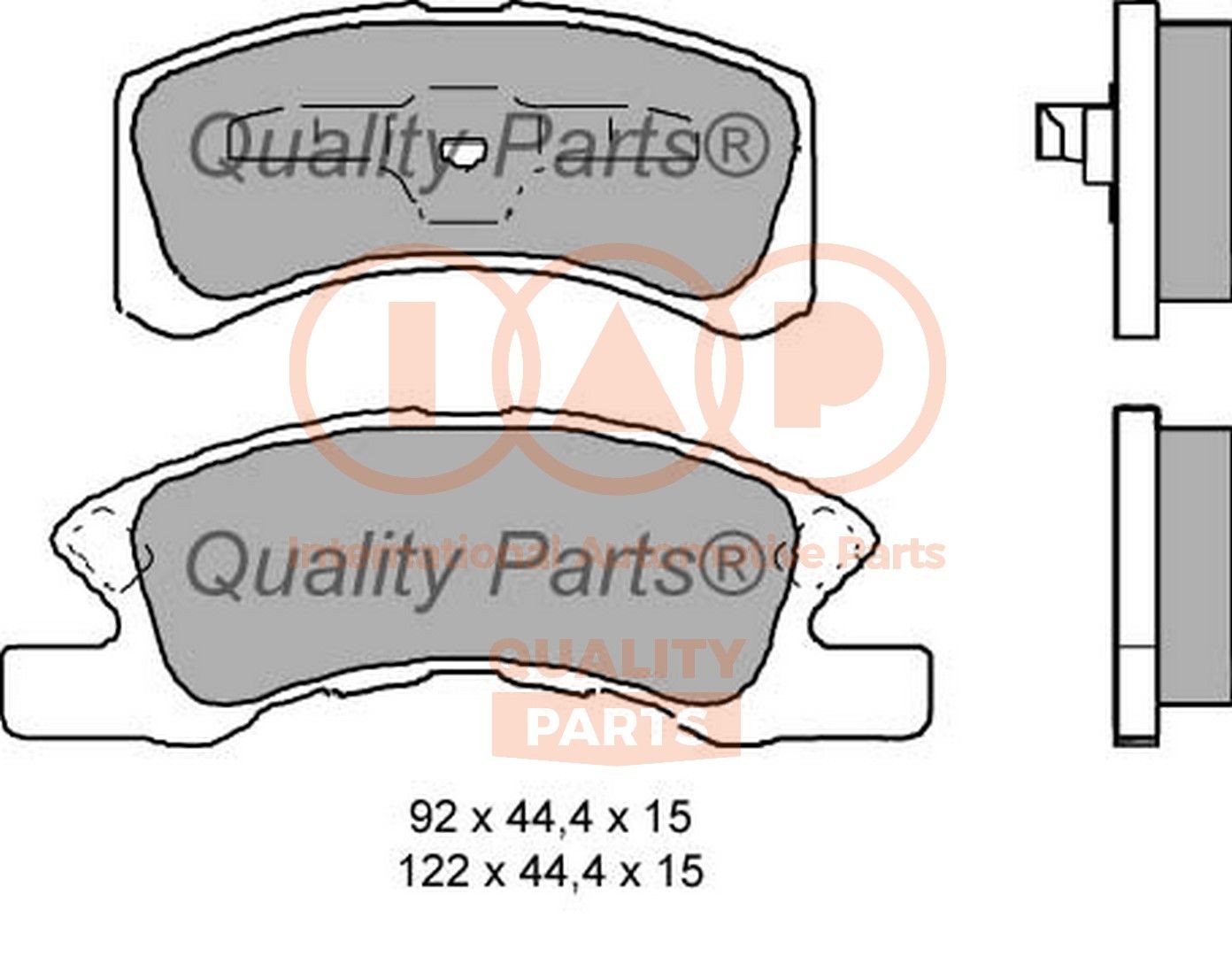 IAP QUALITY PARTS 704-03110: Juego de pastillas de freno Eje delantero