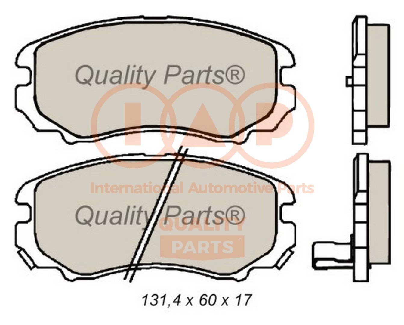 IAP QUALITY PARTS 704-07034: Bromsbelägg framaxel
