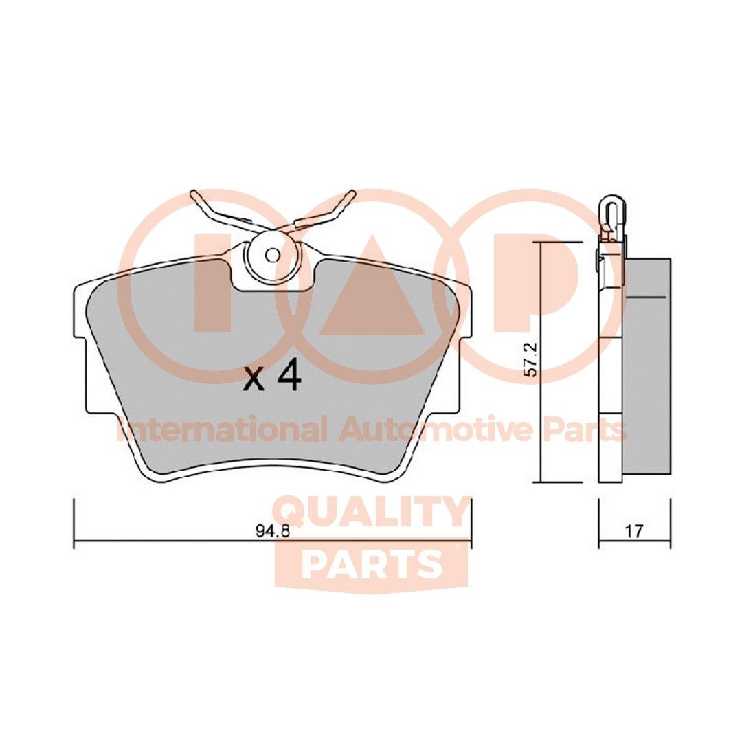IAP QUALITY PARTS 704-13164: Bremžu kluči Aizmugurējais tilts