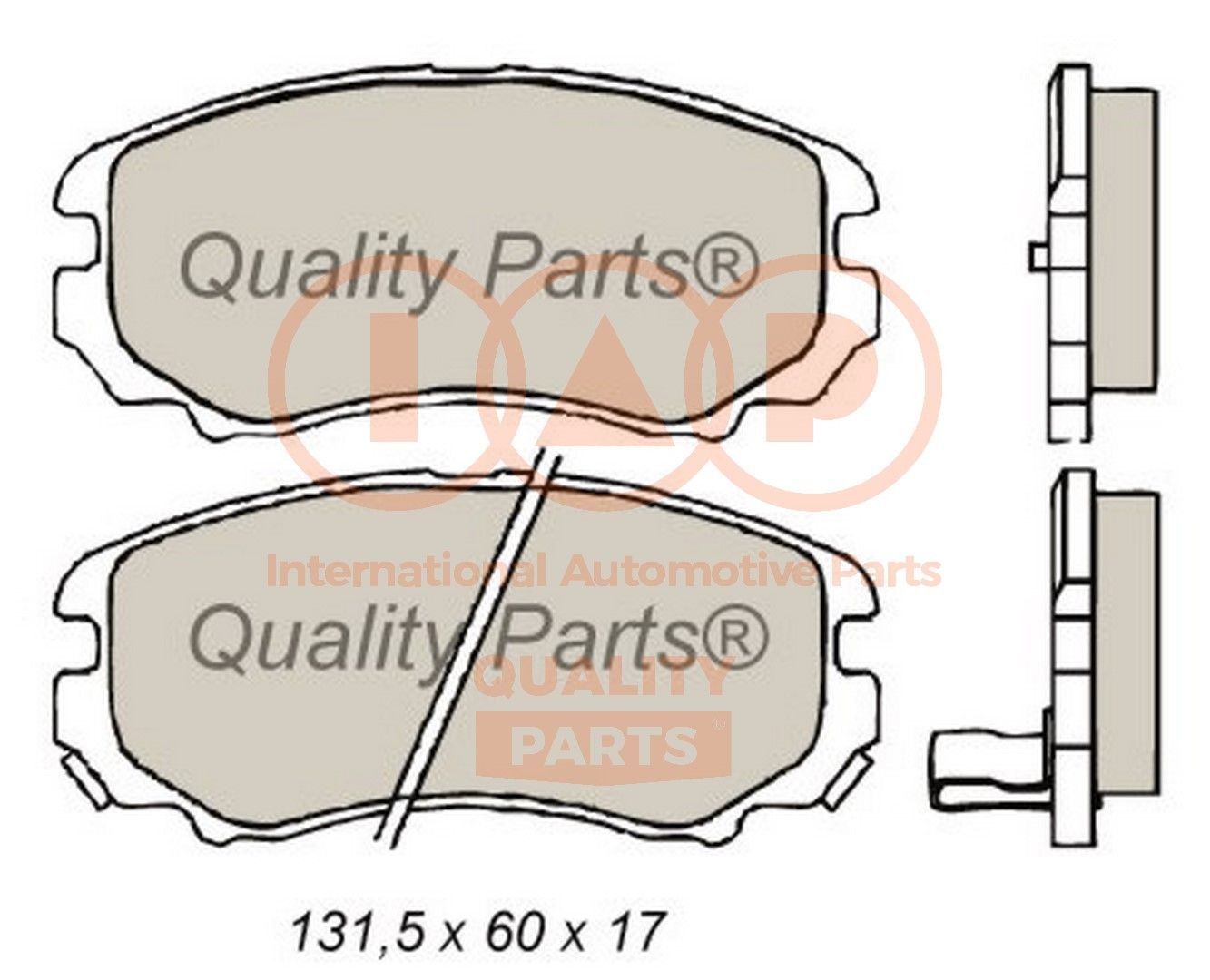 IAP QUALITY PARTS 704-21022: Bromsbelägg framaxel