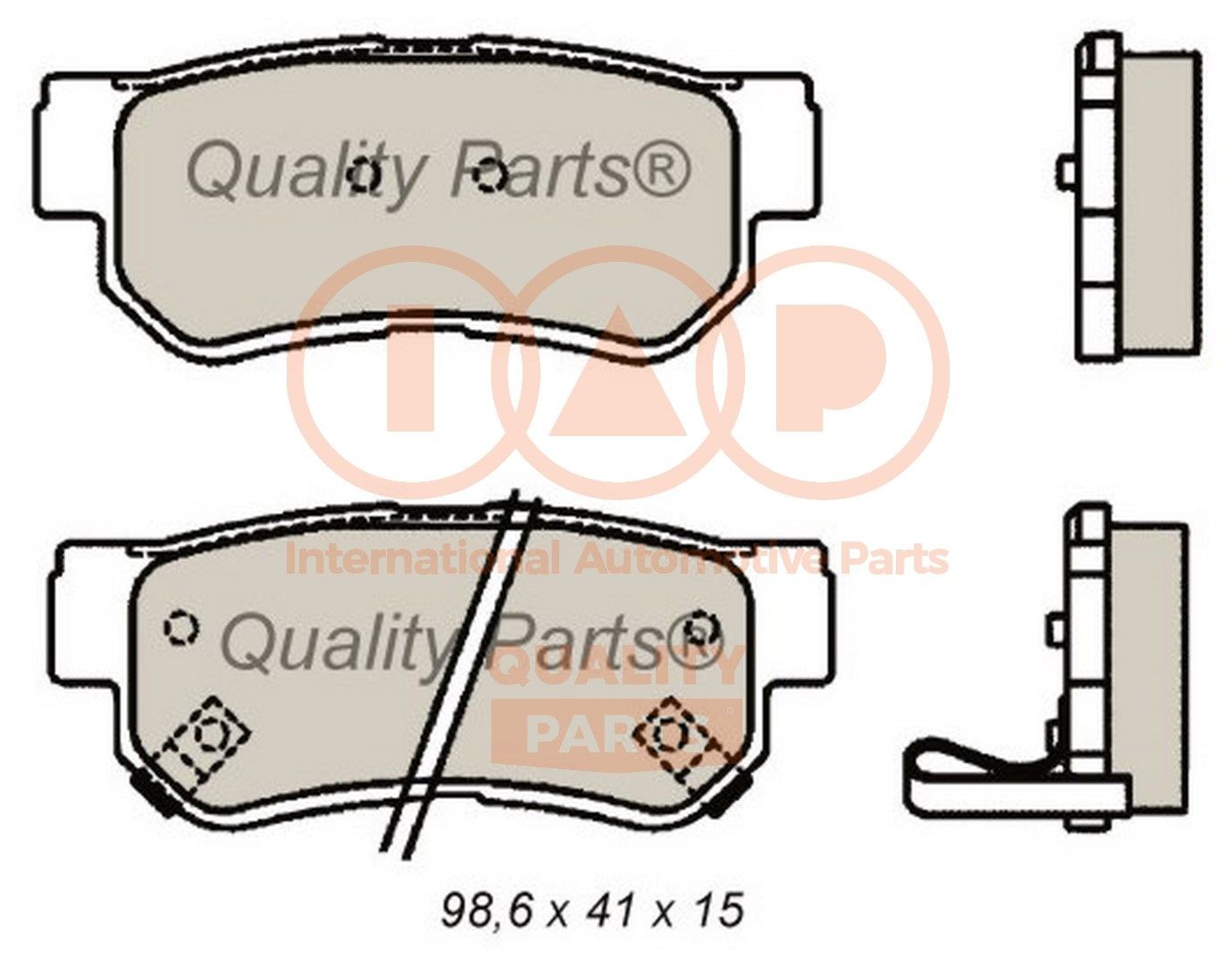 IAP QUALITY PARTS 704-21066: Bromsbelägg Bakaxel