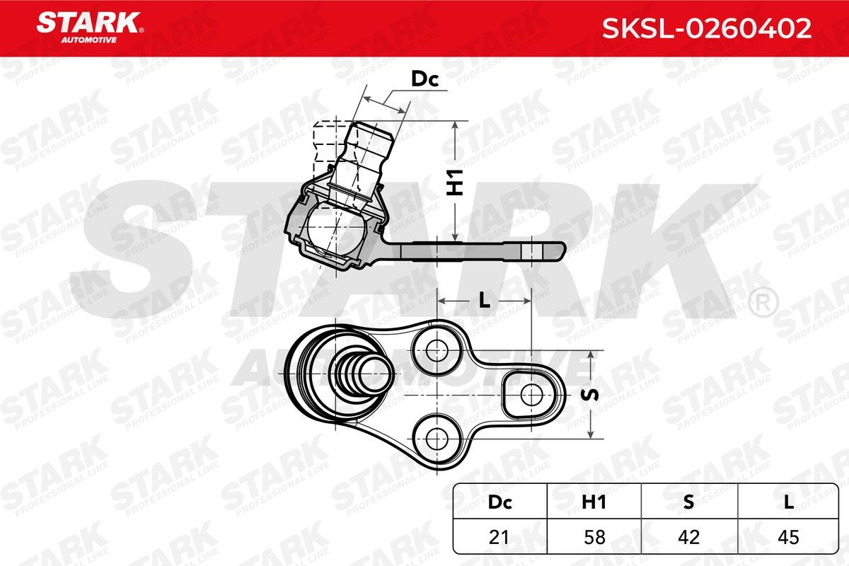 STARK SKSL-0260402: Pallonivel Etuakseli, vasen