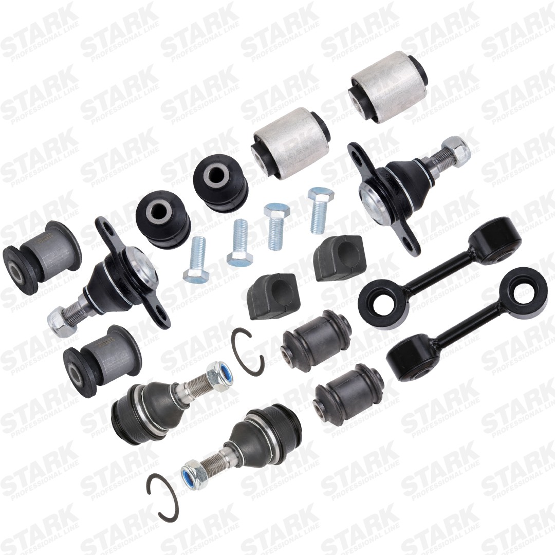 STARK SKSSK-1600119 Querlenker-Reparatursatz Vorderachse links, Vorderachse rechts, oben, unten, mit Trag-/Führungsgelenk, mit Gummilager, mit Koppelstange