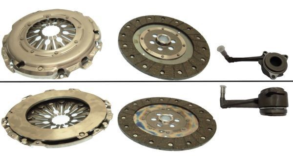 KAWE 962744CSC: Spojková sada s přítlačným talířem spojky, s centrálním vypínačem relé, se spojkovou lamelou, Dvouhmotový setrvačník přezkoušet a případně obnovit