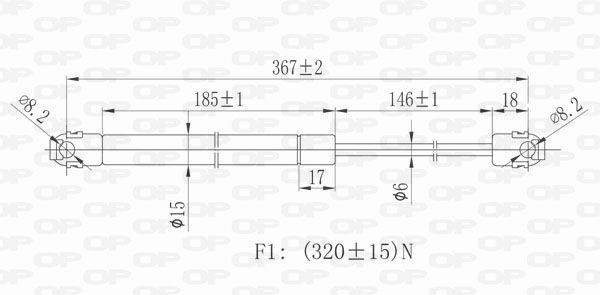 OPEN PARTS GSR6144.00: Sprężyna gazowa, pokrywa komory silnika z przodu, z obu stron