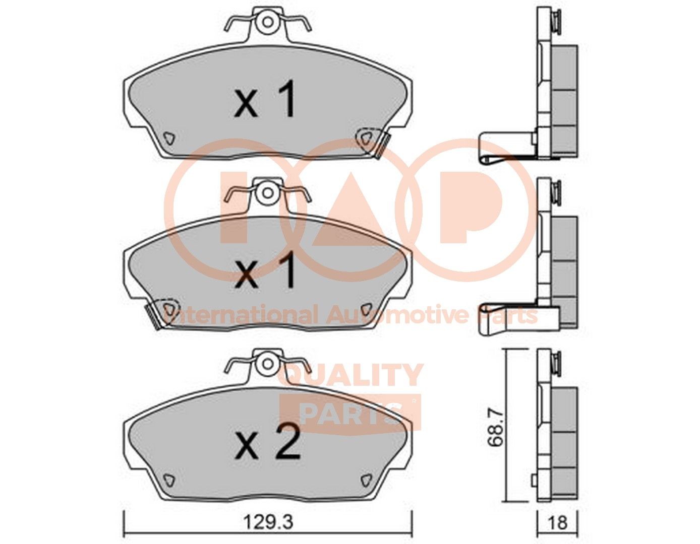 IAP QUALITY PARTS 704-06021P: Bromsbelägg framaxel