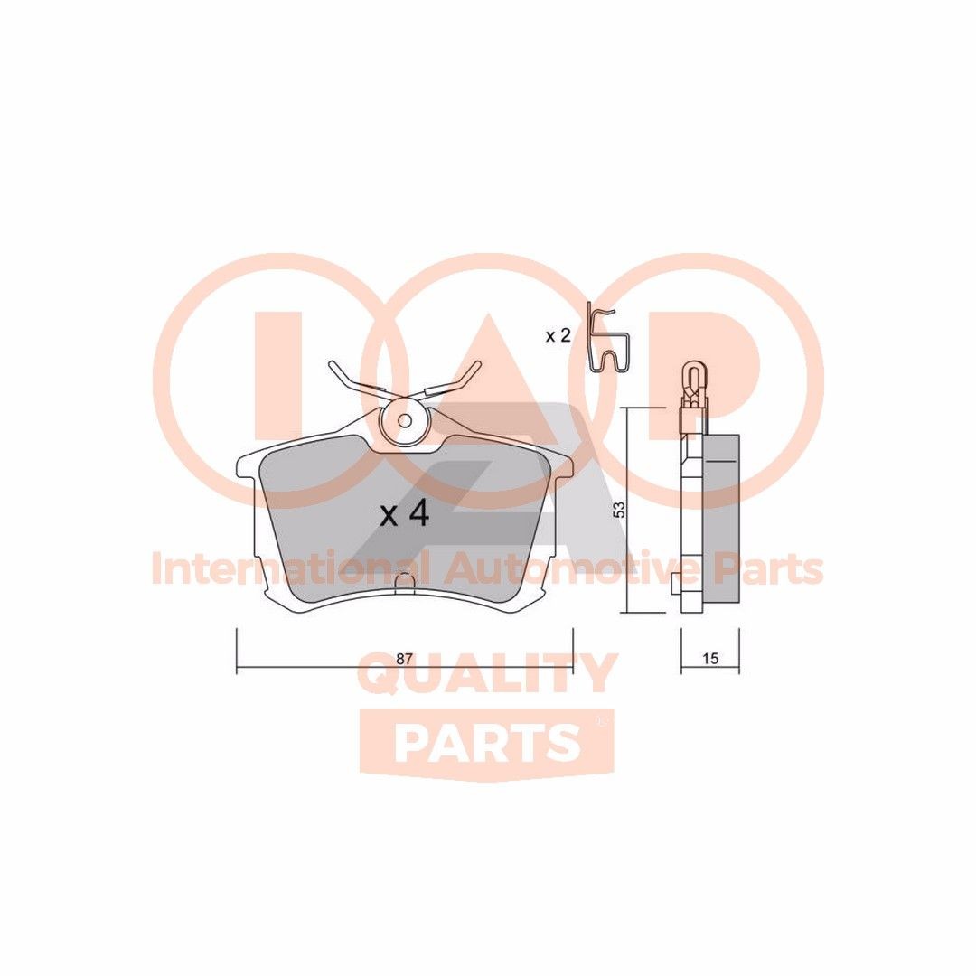 IAP QUALITY PARTS 704-06027P Bremsbeläge Hinterachse