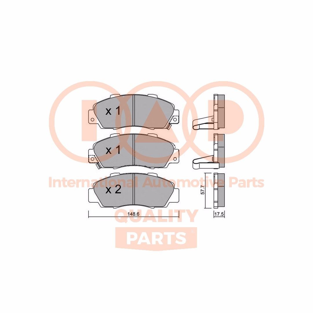 IAP QUALITY PARTS 704-06060P: Bromsbelägg framaxel