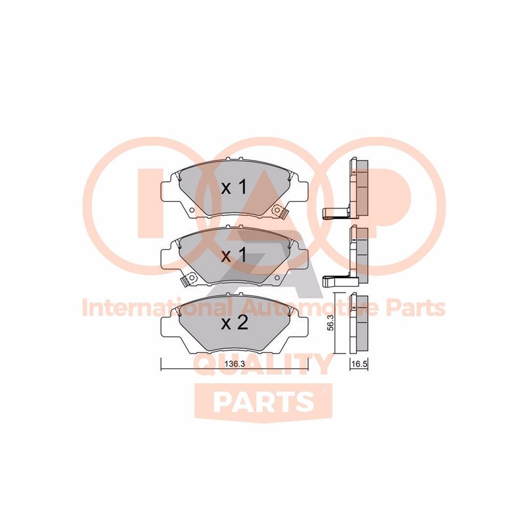IAP QUALITY PARTS 704-06082P: Bromsbelägg framaxel