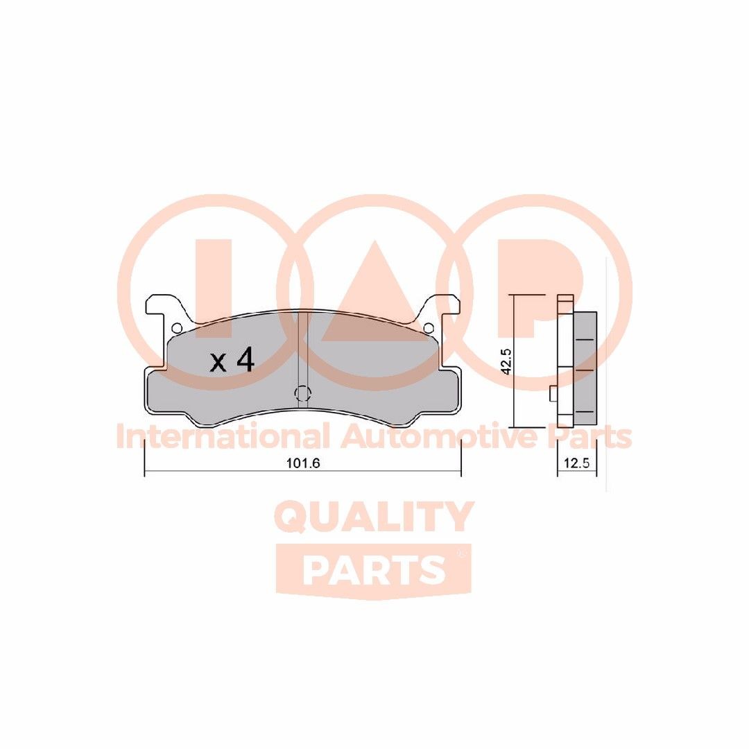 IAP QUALITY PARTS 704-11022P: Bromsbelägg Bakaxel
