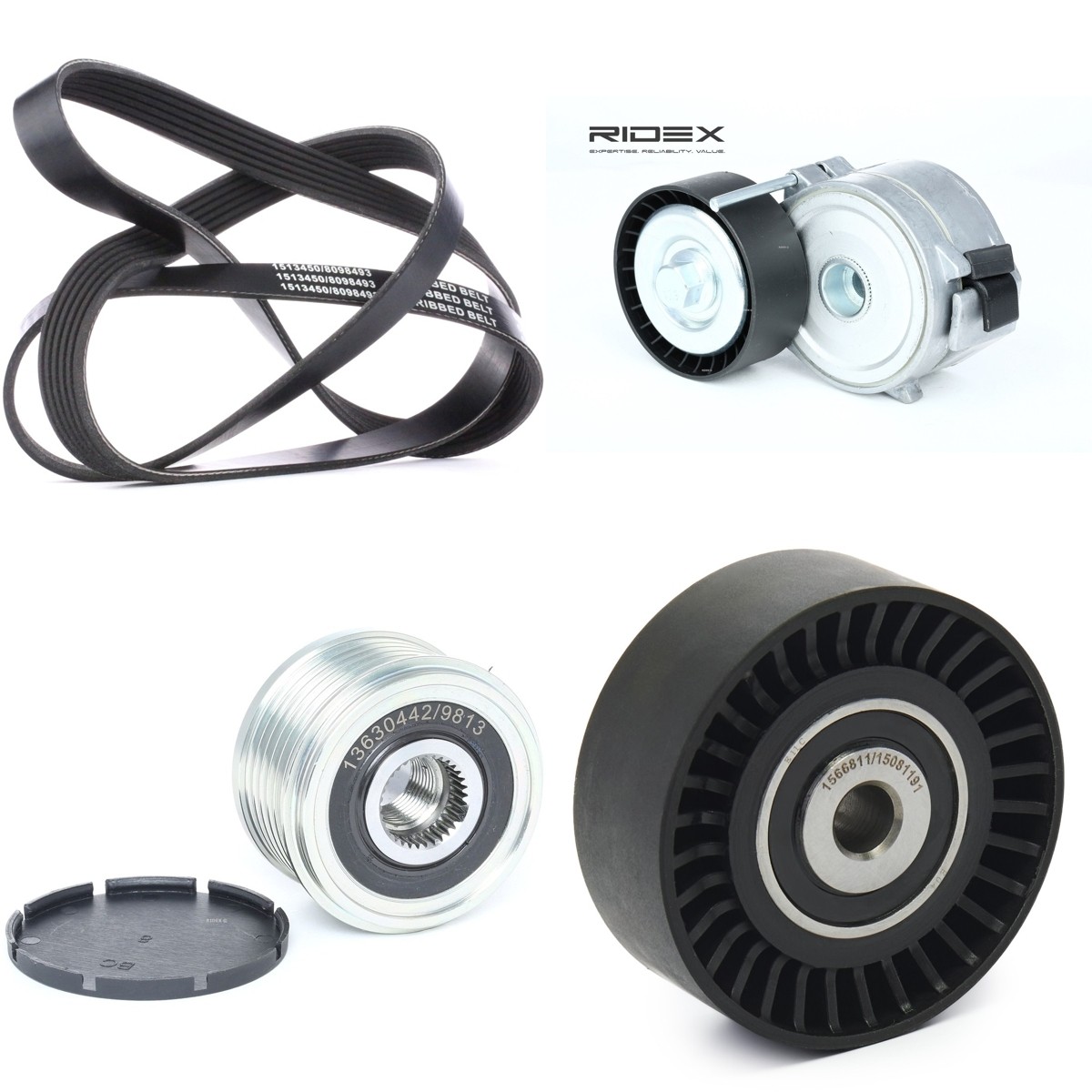 RIDEX 542R0294: Set curea transmisie cu caneluri