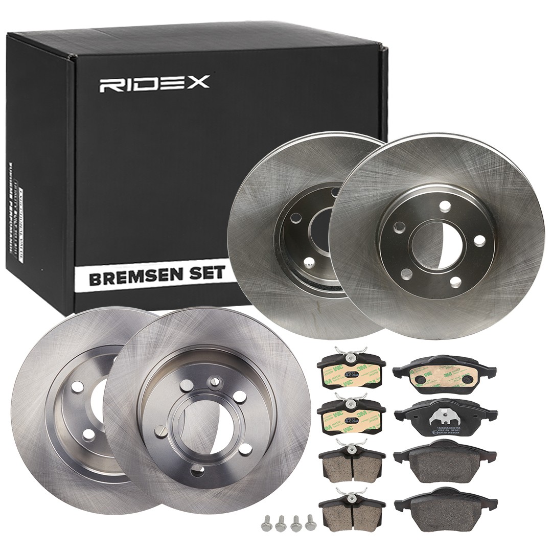 RIDEX 3405B0381: Zestaw do hamulców, hamulce tarczowe Oś tylna, Oś przednia, Ø: 288[mm], pełny, wentylowany