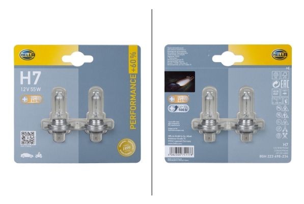 HELLA 8GH 223 498-234: Lyspære, hovedlyskaster PERFORMANCE UP TO 60%