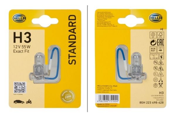 HELLA 8GH 223 498-428: Lyspære, hovedlyskaster STANDARD