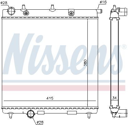 NISSENS 699744: Radiateur du moteur sans joint d'étanchéite, sans couvercle de fermeture, sans vase d'expansion