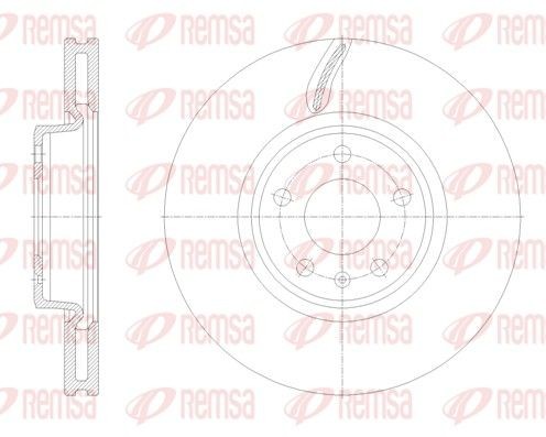 REMSA 62131.10: Disque de frein Essieu avant, Ø: 318mm, ventilé, Ø: 318mm