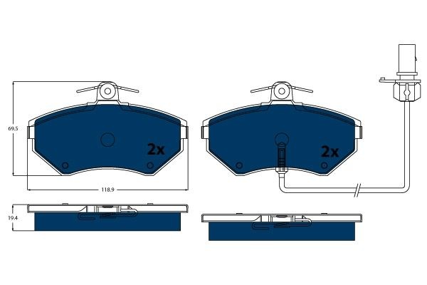 TRW GDB1366BTE: Plaquettes de frein ELECTRIC BLUE