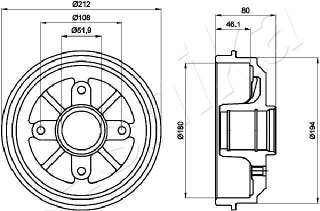 ASHIKA 60-00-0517: Bromsskiva framaxel, Ø: 295,28mm, ventilerad, Ø: 295,28mm