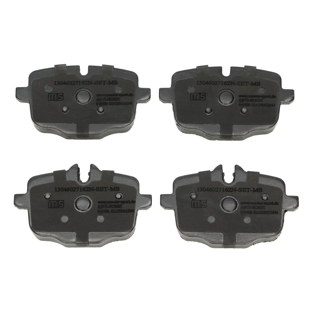 MASTER-SPORT 13046027162N-SET-MS: Bromsbelägg Premium Bakaxel, Anti-skrik-plåt