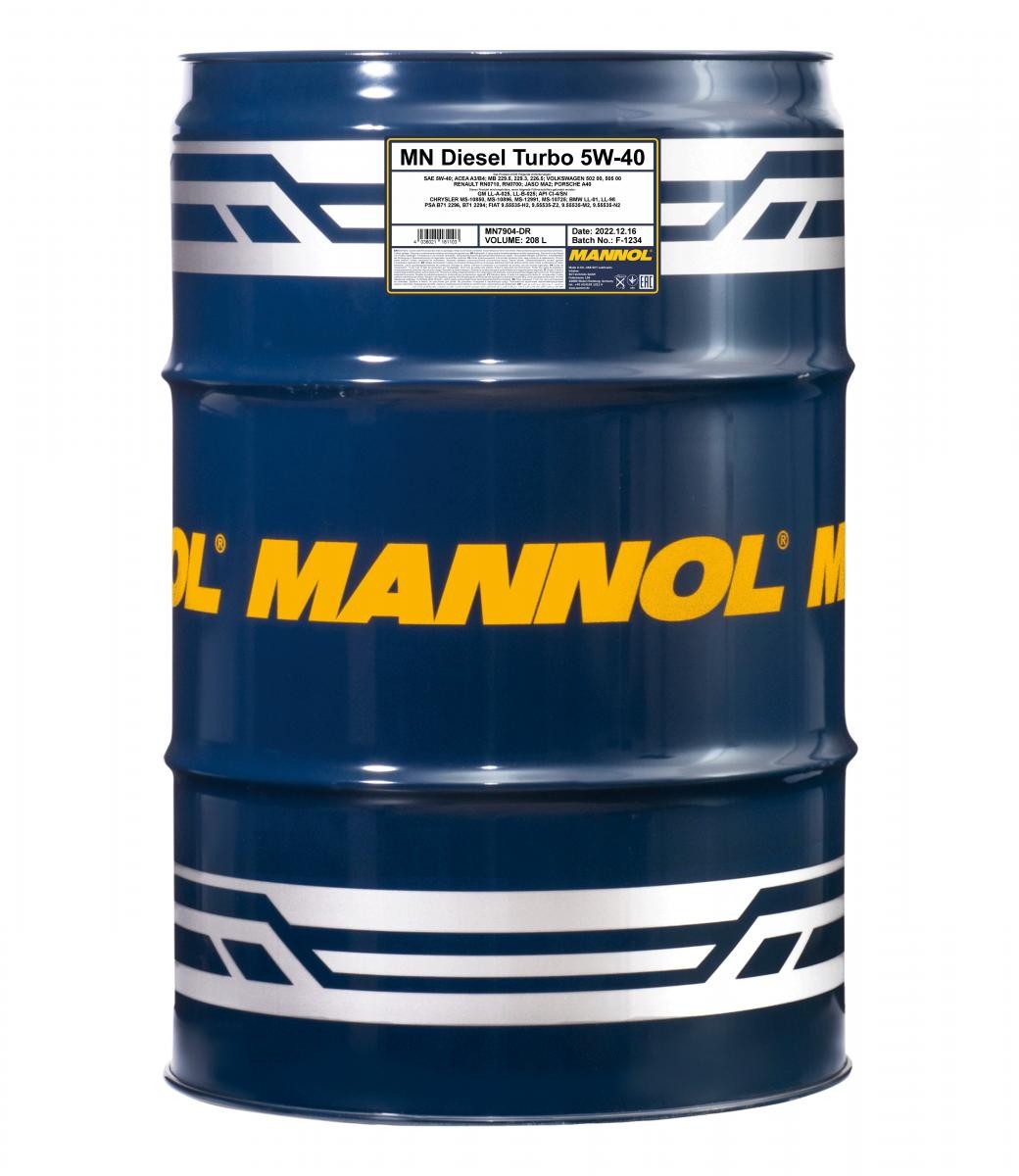 MANNOL MN7904-DR: Motorový olej 208l, 5W-40 DIESEL TURBO