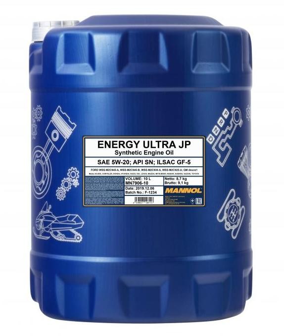 MANNOL MN7906-10: Motorový olej 10l, 5W-20 Energy, Ultra JP