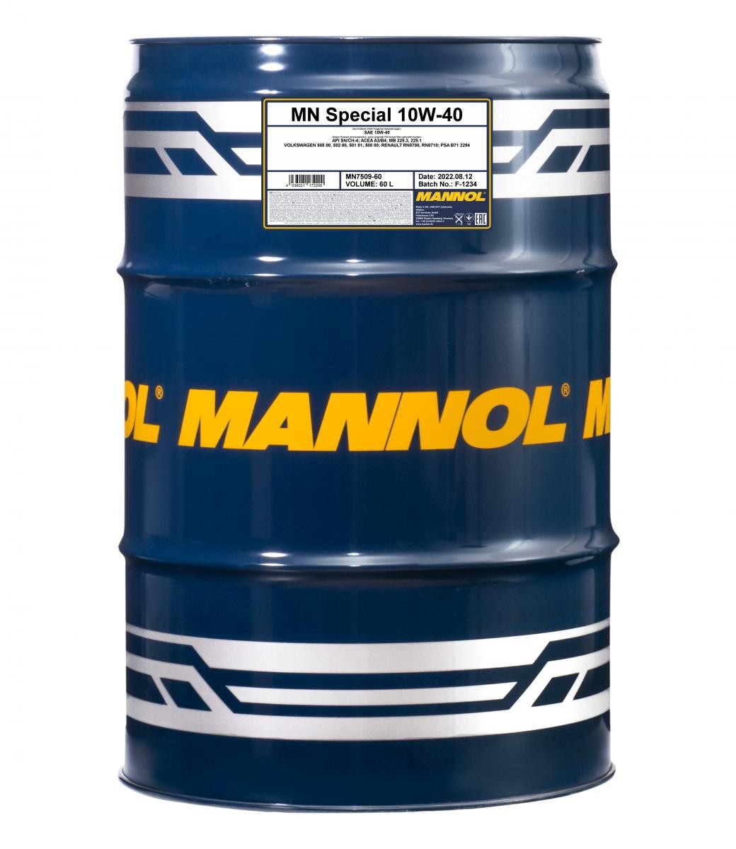 MANNOL MN7509-60: Motorový olej 60l, 10W-40 SPECIAL