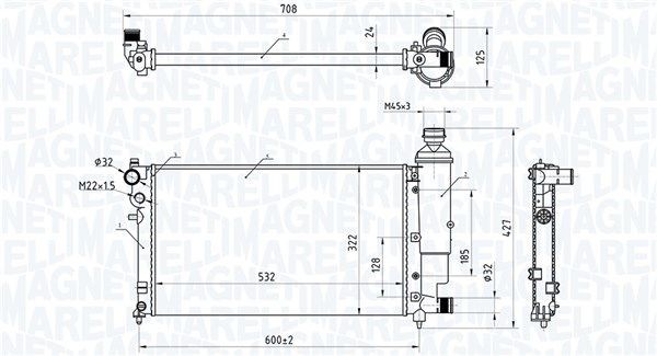 MAGNETI MARELLI 350213181300: Radiateur du moteur