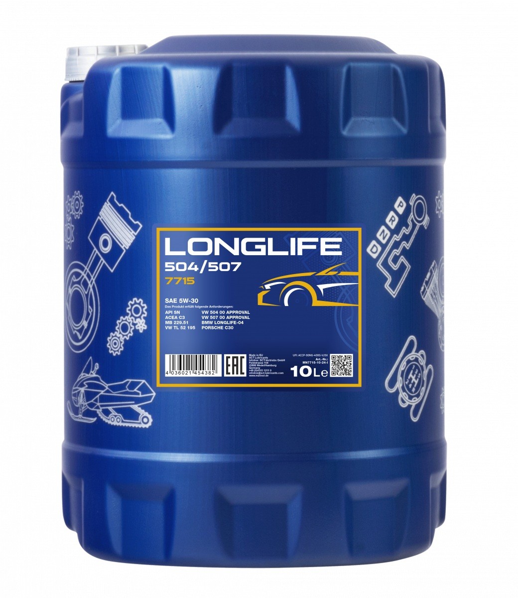 MANNOL MN7715-10: Motorový olej 10l, 5W-30 Longlife, 504/507