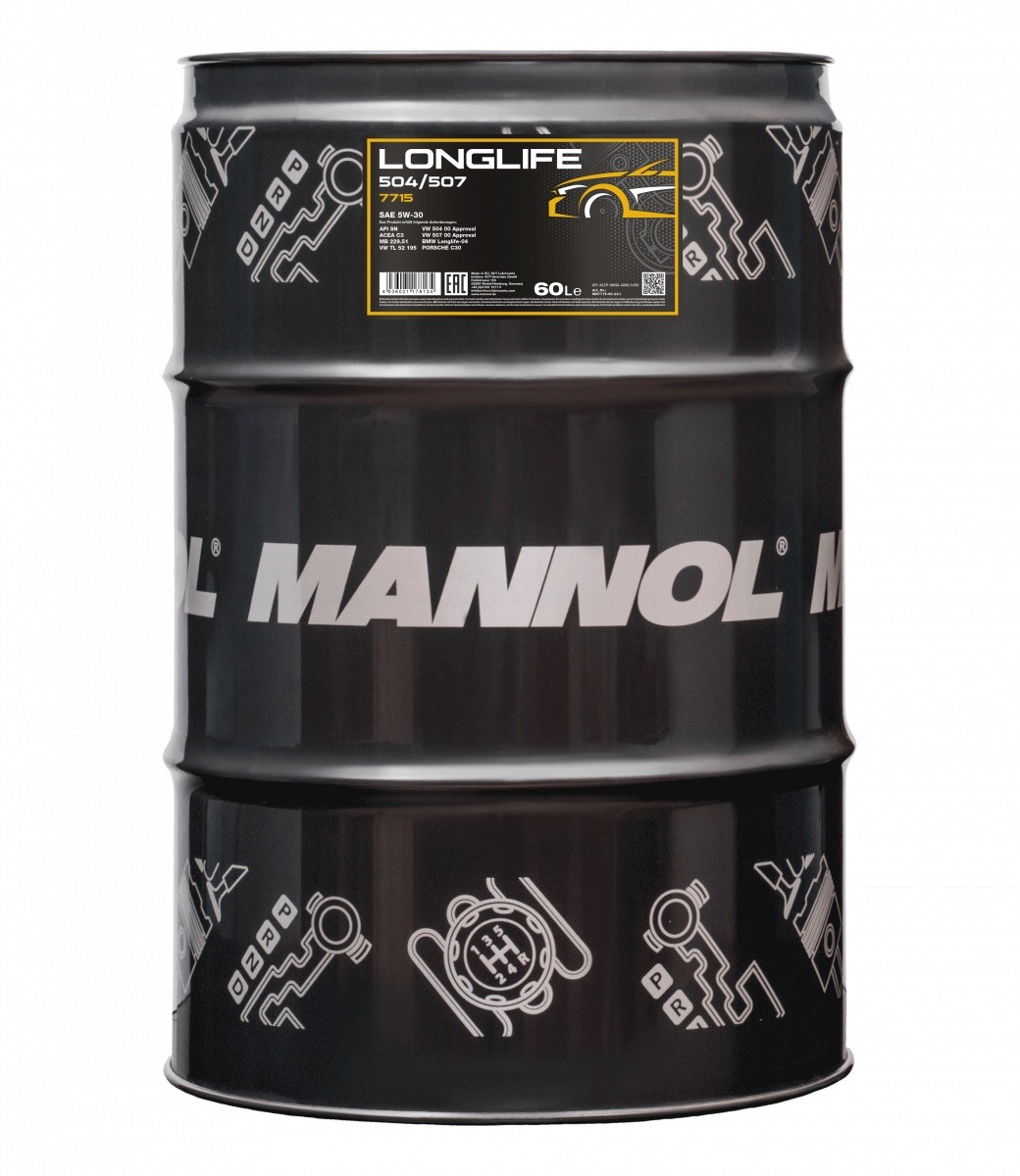 MANNOL MN7715-60: Motorový olej 60l, 5W-30 Longlife, 504/507