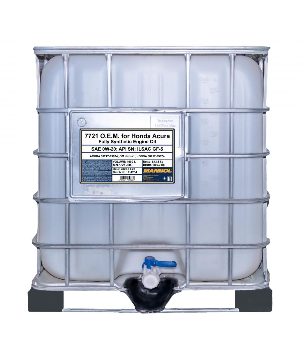 MANNOL MN7721-IBC: Motorový olej 1000l, 0W-20 O.E.M.
