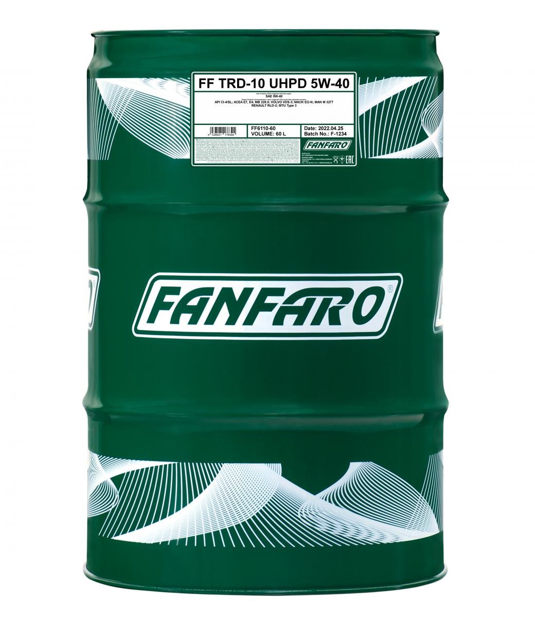 FANFARO FF6110-60: Motorový olej 60l, 5W-40 UHPD, TRD-10