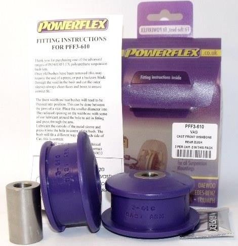 Powerflex PFF3-610: Draagarmrubber Vooras onderaan, Achterklepmontage Road Series