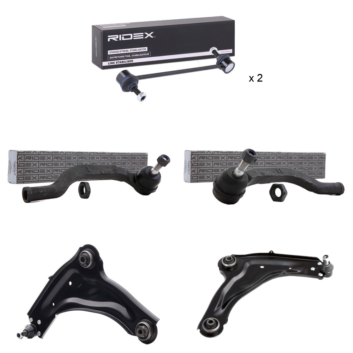 RIDEX 772S0347: Korjaussarja, poikittaistukivarsi Etuakseli