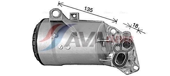 AVA COOLING SYSTEMS RT3660H: Eļļas radiators, Motoreļļa ** CLEVER FIT ** ar eļļas filtra korpusu, ar blīvēm, ar filtru