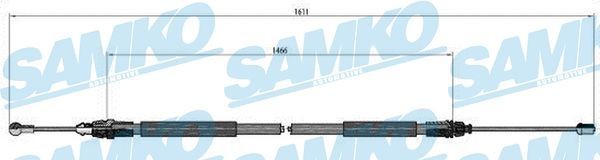SAMKO C0749B: Handbremsseil 1590mm, 1590mm
