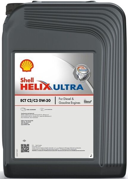 SHELL 550045937: Huile moteur Helix Ultra ECT C2/C3 0W-30 20I, 0W-30 Helix, Ultra ECT C2/C3