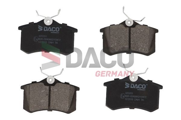 DACO Germany 320201: Bremsbeläge mit Bremssattelschrauben
