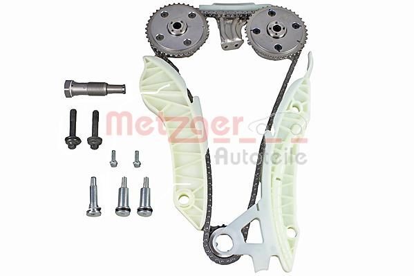 METZGER 7490060: Kit de chaîne de distribution COMPETENCE KIT avec roue dentée d'arbres à came, avec réglage d’arbre à cames