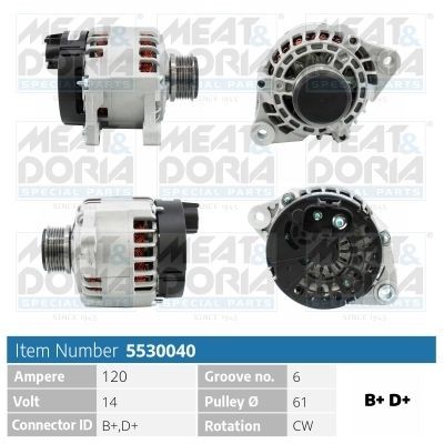 MEAT & DORIA 5530040: Alternator 120A